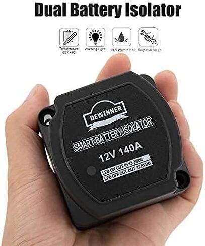 DEWINNER 12V 140Amp Dual Battery Isolator Kit Manual/Auto Modes VSR-Voltage Sensitive Relay Kit, with LED Screen, Voltage Display, Designed for ATV, UTV, Boat, RV, Camper 5 Wheel Off-road Vehicle in Kuwait