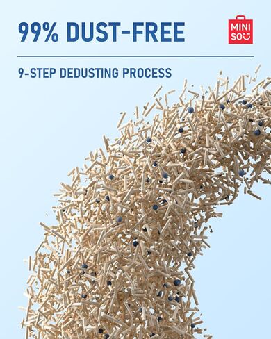 MINISO Clumping Cat Litter, Tofu+Bentonite+Cassava, Odor Control, Rapid Clumping, Water Absorbent and Toilet Flushable, Multi-Cat, Original Style, 15.8lb (2 Pack of 7.9lb Bags) in Kuwait