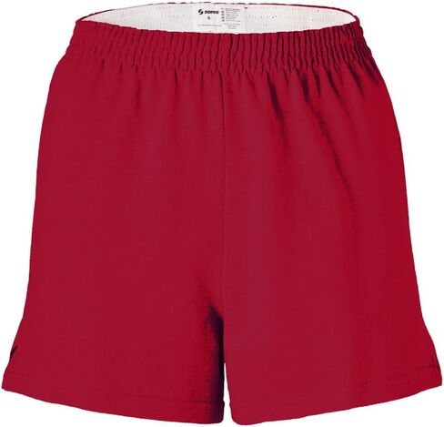 Soffe Girls' Authentic Cheer Shorts – Soft Cotton Blend Gym Shorts for Cheerleading, Dance, Running, Fitness, & Casual Wear – Elastic Waistband, Vibrant Colors, Durable & Easy Care Cardinal in Saudi Arabia