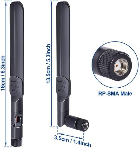 Bingfu Dual Band WiFi 2.4GHz 5GHz 5.8GHz 8dBi MIMO RP-SMA Male White Antenna (2-Pack) for WiFi Router Wireless Network Card USB Adapter Security IP Camera Video Surveillance Monitor in Saudi Arabia