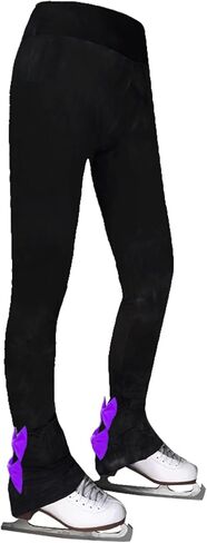 Ice Skating Pants Girls Fleece Women's Figure Skating Trousers Bows Breathable Ice Skating Leggings for Skaters in Saudi Arabia