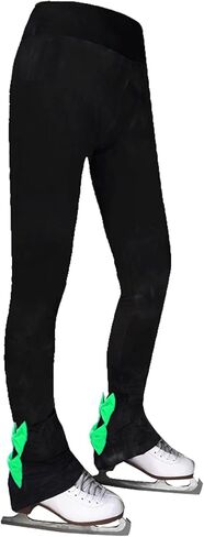 Ice Skating Pants Girls Fleece Women's Figure Skating Trousers Bows Breathable Ice Skating Leggings for Skaters in Saudi Arabia