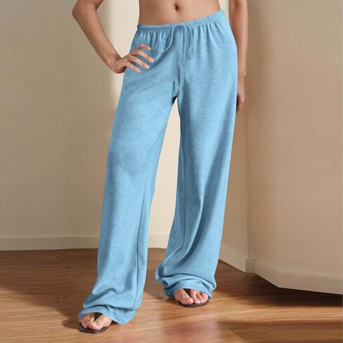Women's Wide Leg Sweatpants Causal Drawstring High Waist Joggers Baggy Straight Pants Workout Lounge Yoga Trousers in Saudi Arabia