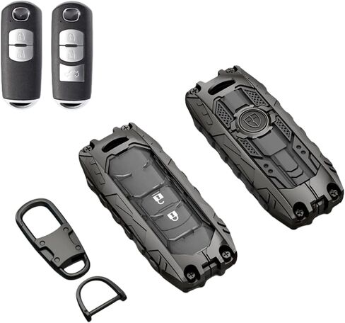 Heavy Duty Zinc Alloy Key Fob Cover, Accessories, Key Fob Case, Keychain Compatible with 2019 2020 2021 2022 2023 2024 2025 Mazda 3 6 CX-30 CX-5 CX-9 CX-50 in Saudi Arabia