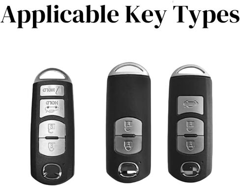 Heavy Duty Zinc Alloy Key Fob Cover, Accessories, Key Fob Case, Keychain Compatible with 2019 2020 2021 2022 2023 2024 2025 Mazda 3 6 CX-30 CX-5 CX-9 CX-50 in Saudi Arabia