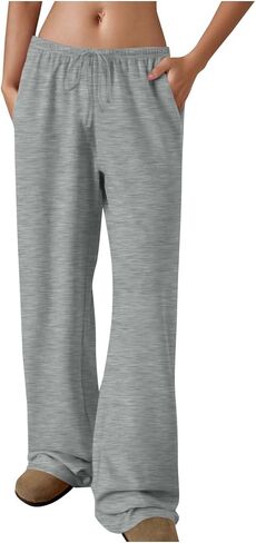 Women's Wide Leg Sweatpants Causal Drawstring High Waist Joggers Baggy Straight Pants Workout Lounge Yoga Trousers in Saudi Arabia