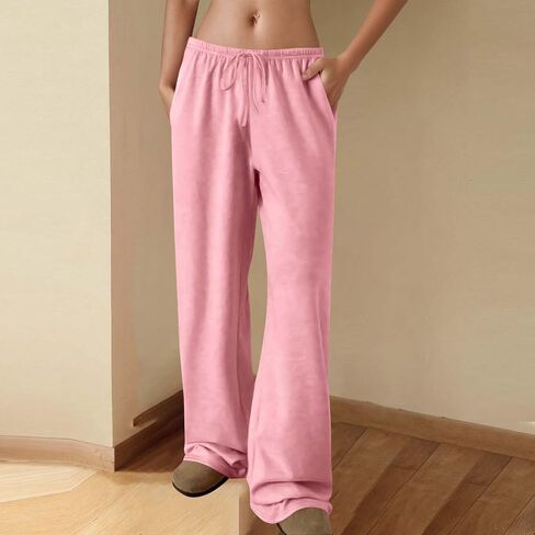 Women's Wide Leg Sweatpants Causal Drawstring High Waist Joggers Baggy Straight Pants Workout Lounge Yoga Trousers in Saudi Arabia