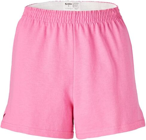 Soffe Women's Junior Authentic Short - مزيج من القطن المريح ، لصالة الألعاب الرياضية ، الرقص ، حزام مرن ، نسيج ناعم (الولايات المتحدة ، ألفا ، كبيرة ، منتظمة ، منتظمة ، وردية) in Saudi Arabia