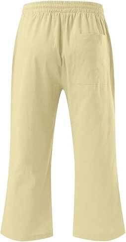 Kids Girls Elastic Waist Capri Pants Toddler Straight Solid Color Casual Drawstring Pants Pockets Loose 3/4 Trousers in Saudi Arabia