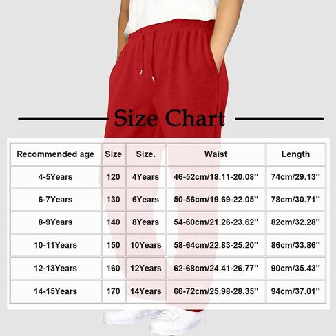 Boys' Baggy Sweatpants Straight Leg Open Bottom Casual Pants Elastic Waist Athletic Joggers Sweat Pants with Pockets in Saudi Arabia