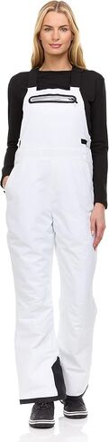 Arctic Quest Womens Ski Snow Bibs Pants Insulated Water Resistant Overalls Snowboarding Winter Waterproof Pants Women, White, Large in Kuwait
