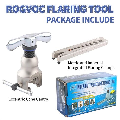 Flaring Tool Kit for 1/4-3/4 inch HVAC Copper Flare Tool with Metric and Imperial Clamps 45 Degree Eccentric Tube Flaring Gauge Flaring Tool Set for Copper Aluminum Pipe with Deburring Tool in Saudi Arabia