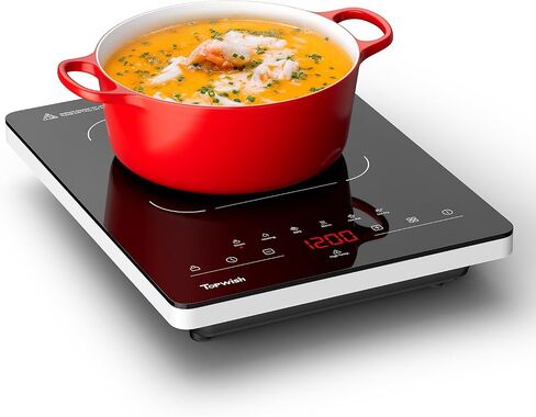 Portable Induction Cooktop, 1800W Hot Plate Countertop Burner with 8 Temp Levels, Timer, Auto-Shut-Off, Touch Panel, LED Display, Auto Pot Detection, Child Safety Lock in Saudi Arabia