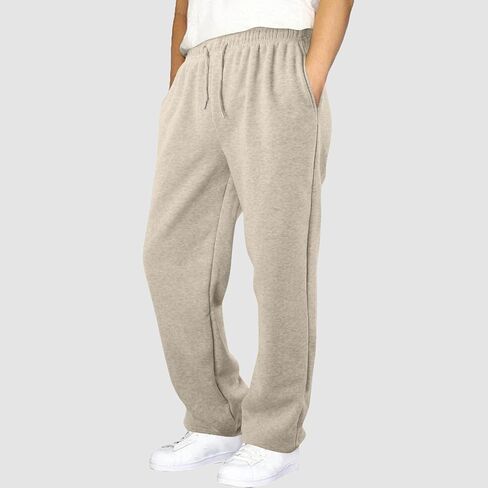 Boys' Open Bottom Sweatpants Baggy Elastic Waist Straight Leg Joggers Pants Kids Trendy Preppy Clothes with Pockets in Kuwait