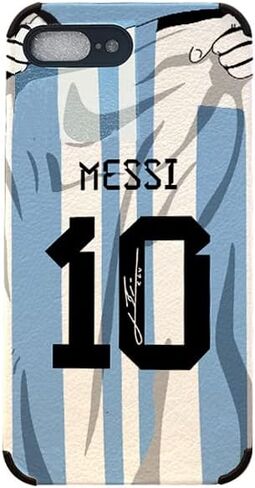 MESSl Jersey Phone Case Creative Soccer Case for iPhone 7/8 / SE2020 Thin Soft Imitation Leather Shockproof in Saudi Arabia