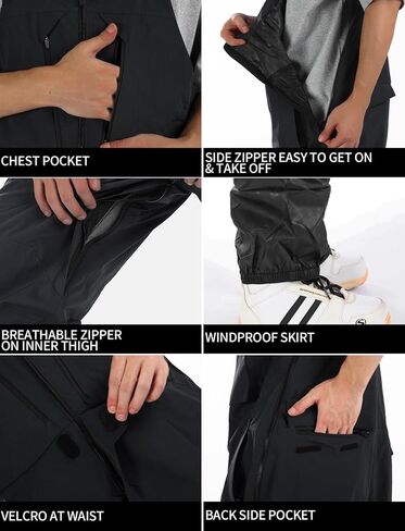 GSOU SNOW Mens Ski Bibs Women Snowboard Pants Bib Snow Insulated Overalls Waterproof Windproof Winter Warm Sport in Saudi Arabia