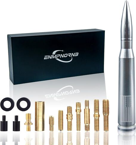 Chrome 5.5 Inch Stubby Bullet Antenna Replacement | Chrome 5.5 inch stubby bullet antenna upgrades vehicle style. Fits Dodge, Chevrolet, Ford and Raptor trucks. in Kuwait