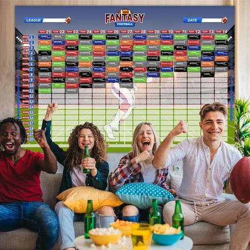 Fantasy Football Draft Board for The 2025-2026 Season Kit, 5 Feet x 3.3 Feet Board – Premium Color Edition in Saudi Arabia