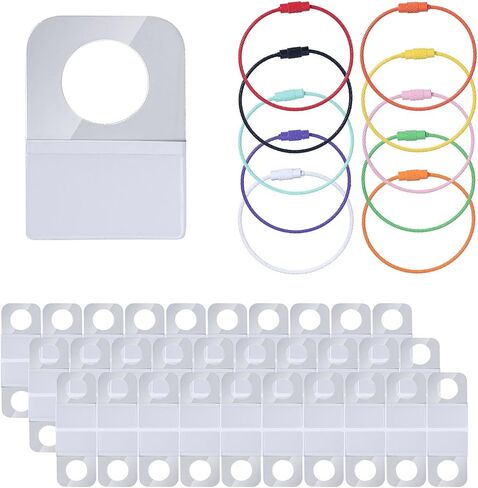 Holder for Yoto Cards Rings and Tabs, 60pcs 1.26x0.87in Self Adhesive Labels and 10pcs Stainless Steel Keyring Loops Kids Travel Carrier for Yoto Accessories Storage Organizer in Saudi Arabia