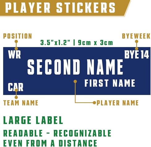 Fantasy Football Draft Board 2025-2026 Kit - 63inch x 43inch Extra Large Set 14 Teams 20 Rounds with 600+ Total Label Stickers - Premium Color Edition in Saudi Arabia