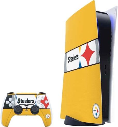 ألعاب Skinit Scenit Gaming متوفرة مع حزمة PS5 - تصميم NFL Pittsburgh Steelers المرخص رسميًا in Kuwait
