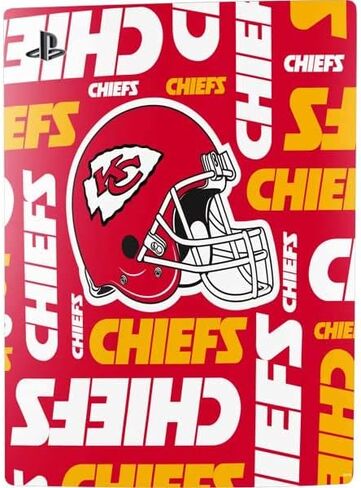 Skinit Decal Gaming Skin Compatible with PS5 Digital Edition Bundle - Officially Licensed NFL Kansas City Chiefs Double Vision Design in Kuwait