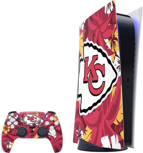 Skinit Decal Gaming Skin Compatible with PS5 Digital Edition Bundle - Officially Licensed NFL Kansas City Chiefs Double Vision Design in Kuwait