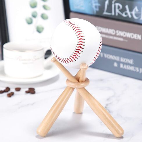 Honoson Baseball Stand Holders Balls Display Bat Wooden Stand Holder Display Centerpieces Tables for Baseball Sports Lover in Saudi Arabia