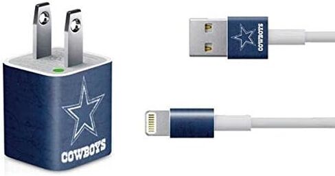 Skinit Decal بشرة أخرى متوافقة مع شاحن iPhone (5W USB) - تصميم NFL Dallas Cowboys مرخص رسميًا in Kuwait
