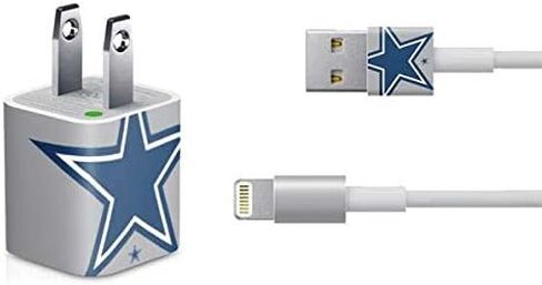 Skinit Decal بشرة أخرى متوافقة مع شاحن iPhone (5W USB) - تصميم NFL Dallas Cowboys مرخص رسميًا in Kuwait