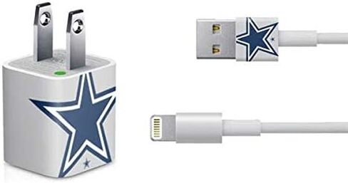Skinit Decal بشرة أخرى متوافقة مع شاحن iPhone (5W USB) - تصميم NFL Dallas Cowboys مرخص رسميًا in Kuwait