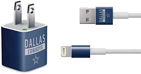 Skinit Decal بشرة أخرى متوافقة مع شاحن iPhone (5W USB) - تصميم NFL Dallas Cowboys مرخص رسميًا in Kuwait