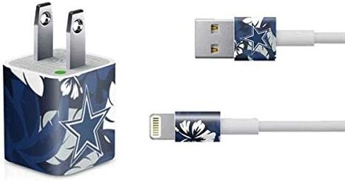 Skinit Decal بشرة أخرى متوافقة مع شاحن iPhone (5W USB) - تصميم NFL Dallas Cowboys مرخص رسميًا in Kuwait
