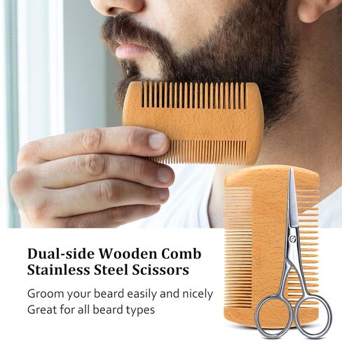 MALE GOD Beard Kit w/Beard Oil, Balm, Brush, Comb - Father's Day Gifts from Daughter Wife Son, Natural Shea Butter for Reducing Frizz, Anniversary & Birthday Gifts for Men Him Boyfriend Husband Dad ﻿ in Kuwait