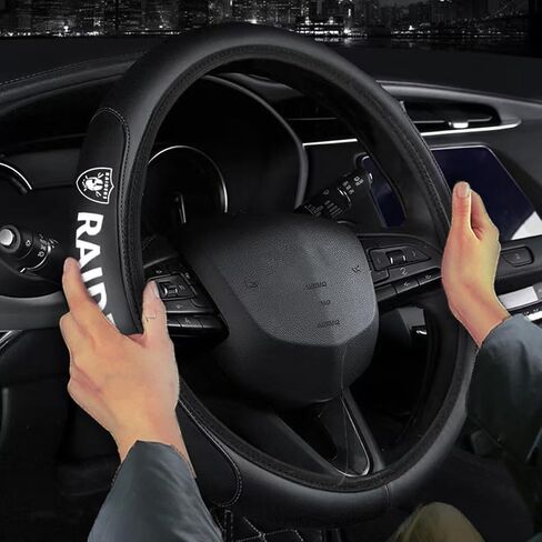 Sports Leather Steering Wheel Cover for Sports Fans Car Accessories, Universal Size fit for 14-15 Inch All Vehicle Steering Wheel Cover (E) in Kuwait