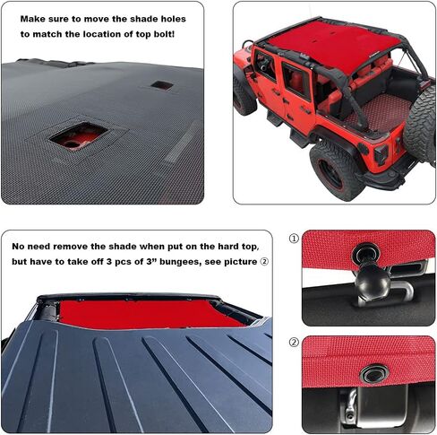 Shadeidea JK Sun Shade Top Top Top مع Jeep Wrangler Jku Top Sunshade Soft Mesh Roof (2007-2018) -ضوضاء الرياح UV ضمان -10 سنة -4 باب -4 باب -سليم -وخلفي وخلفي (2 أجهزة كمبيوتر) in Kuwait