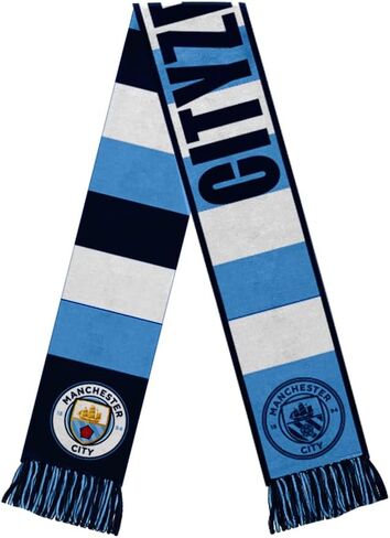 Icon Sports Officially Licensed International Soccer Clubs, Premium Acrylic Reversible Striped Unisex Soccer Scarf in Saudi Arabia