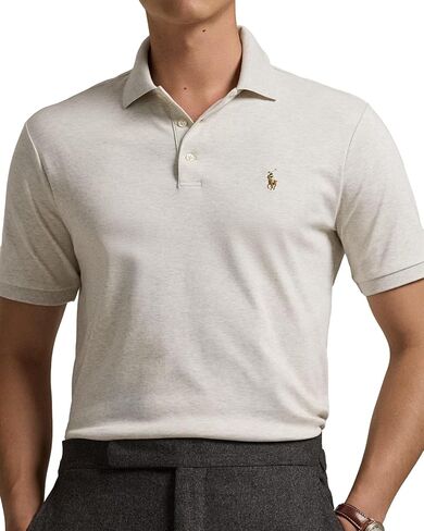 Polo Ralph Lauren Mens Medium Fit Interlock Pony Shirt YellowHtrSigPny, L in Saudi Arabia