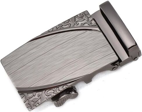 Alloy Solid Buckle 2pcs Automatic Leather Belt Buckle Mens Replacement Ratchet Belt 35MM, Black, Medium in Saudi Arabia