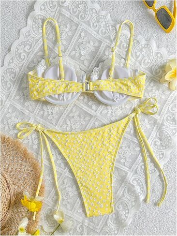 Shenhe Women Intelfore Swimsuit 2 قطعة دانتيل زهرة in Kuwait