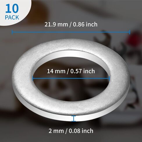 10 قطع حشيات صرف الزيت من الألومنيوم لغاسل التكسير لهوندا أكورد سيفيك CRV CR-V Acura Odyssey Pilot Fit Ridgeline عنصر، بديل للقطعة # 94109-14000، يستخدم لتغيير الزيت in Kuwait