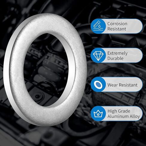 10 قطع حشيات صرف الزيت من الألومنيوم لغاسل التكسير لهوندا أكورد سيفيك CRV CR-V Acura Odyssey Pilot Fit Ridgeline عنصر، بديل للقطعة # 94109-14000، يستخدم لتغيير الزيت in Kuwait