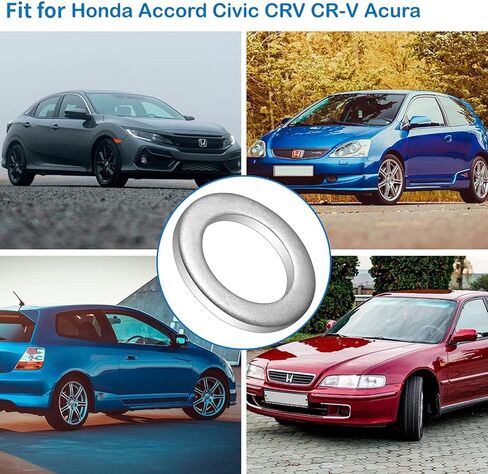 10 قطع حشيات صرف الزيت من الألومنيوم لغاسل التكسير لهوندا أكورد سيفيك CRV CR-V Acura Odyssey Pilot Fit Ridgeline عنصر، بديل للقطعة # 94109-14000، يستخدم لتغيير الزيت in Kuwait