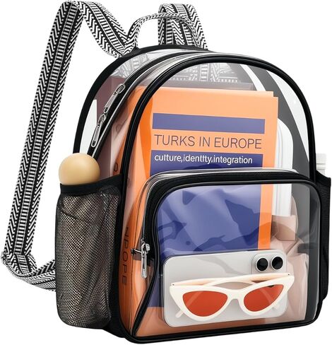 Layflat Clear Bag for Stadium Events 12x12x6 Small Clear Backpack Stadium معتمدة لحضور الأحداث الرياضية للحفلات الموسيقية. in Kuwait