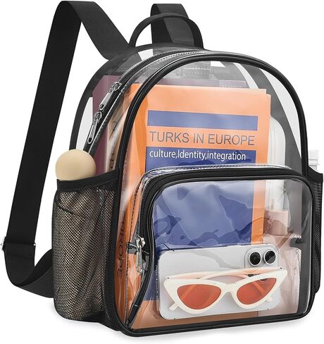Layflat Clear Bag for Stadium Events 12x12x6 Small Clear Backpack Stadium معتمدة لحضور الأحداث الرياضية للحفلات الموسيقية. in Kuwait