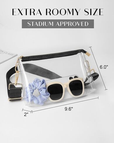 HULISEN Clear Bag for Stadium Events, Clear Purse for Women, Stadium Approved Crossbody Zipper Handbag for Concert Sports Fan in Saudi Arabia