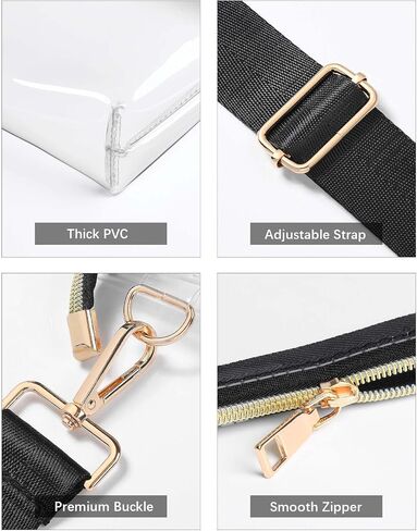 HULISEN Clear Bag for Stadium Events, Clear Purse for Women, Stadium Approved Crossbody Zipper Handbag for Concert Sports Fan in Saudi Arabia