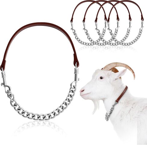 خاطئ 4 PCS GOAT SHOW TWALAR IRONALAL CARNAY سلسلة الرسن 14 '' '-24' 'long for sheep horse dog cow calf farm supplies supplies gift animal lovers (14' '، brown) in Saudi Arabia