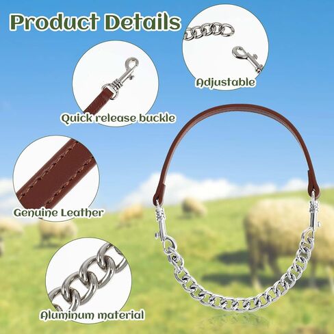 خاطئ 4 PCS GOAT SHOW TWALAR IRONALAL CARNAY سلسلة الرسن 14 '' '-24' 'long for sheep horse dog cow calf farm supplies supplies gift animal lovers (14' '، brown) in Saudi Arabia