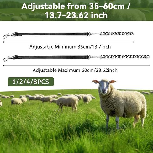 خاطئ 4 PCS GOAT SHOW TWALAR IRONALAL CARNAY سلسلة الرسن 14 '' '-24' 'long for sheep horse dog cow calf farm supplies supplies gift animal lovers (14' '، brown) in Saudi Arabia